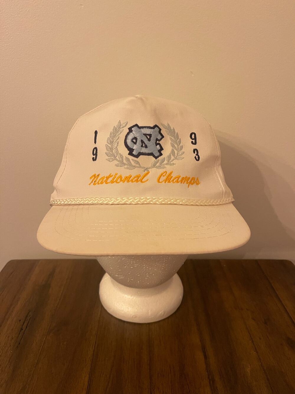 UNC Tar Heels 1993 National Champions Basketball White Vintage Adjustable Hat